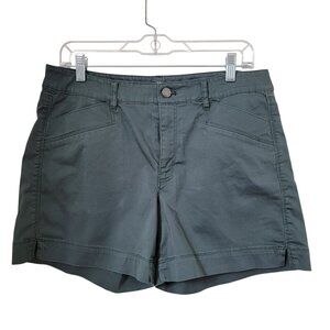 White House Black Market Size 10 Dark Hunter Green Sateen Mid-Rise 5" Shorts